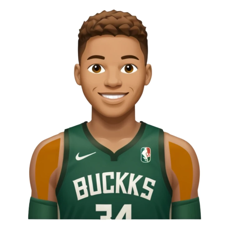 giannis smiling Milwaukee number 34 sticker