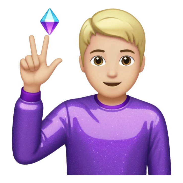 Glitter Purple and Cian hangloose sticker