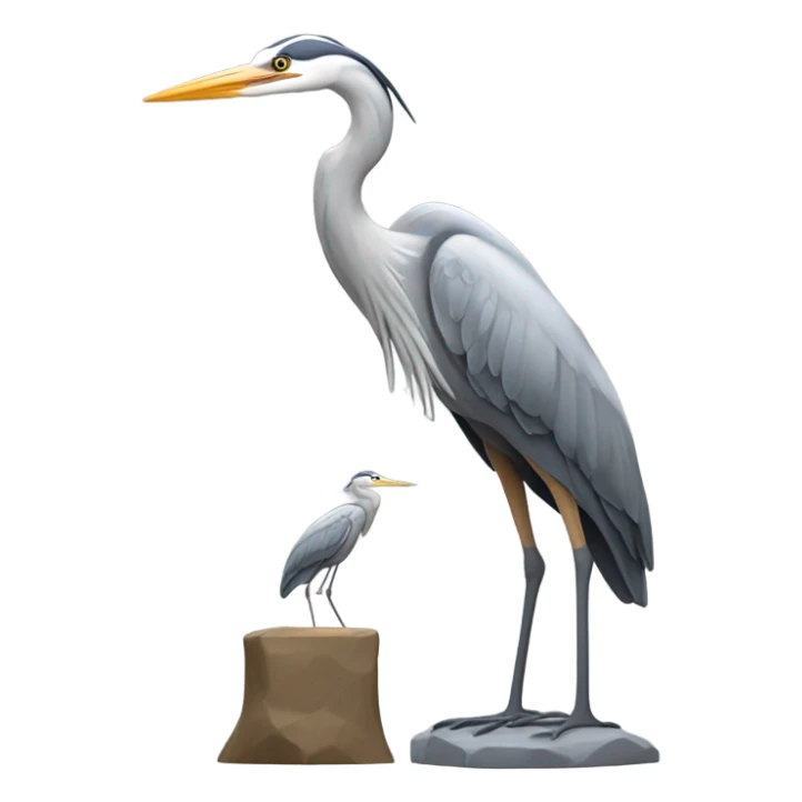 Grey heron and denise whitebread fanning collaborating on a sculpture sticker