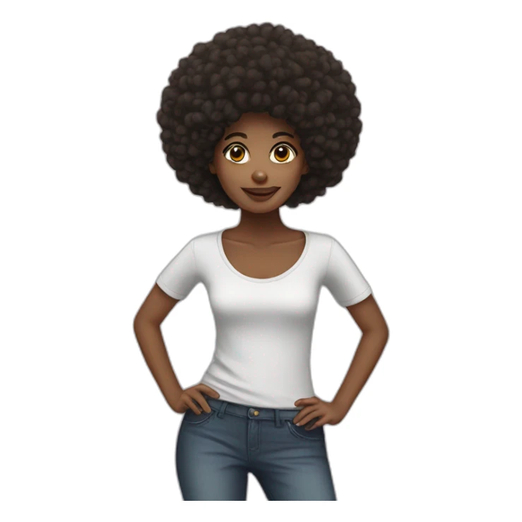 Afro girl sticker