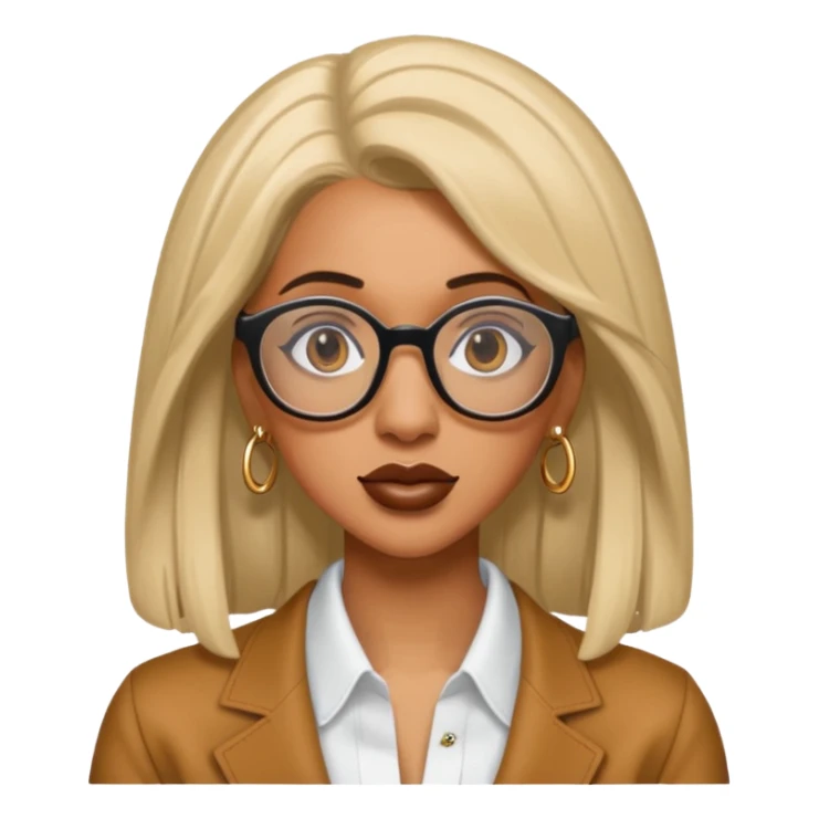 rapper Cardi B wear glasses sticker