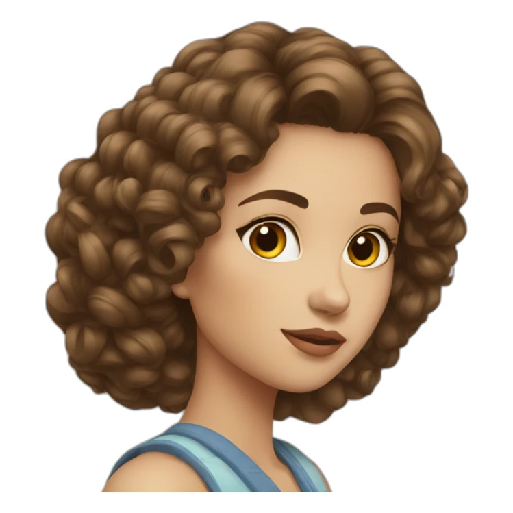 Russian beauty brown hair sticker