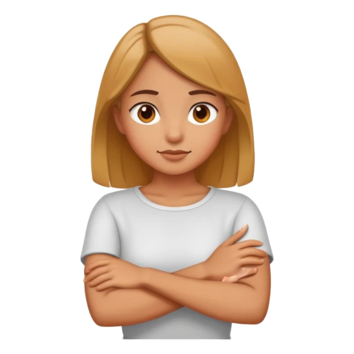 Arms crossed around neck girl  sticker