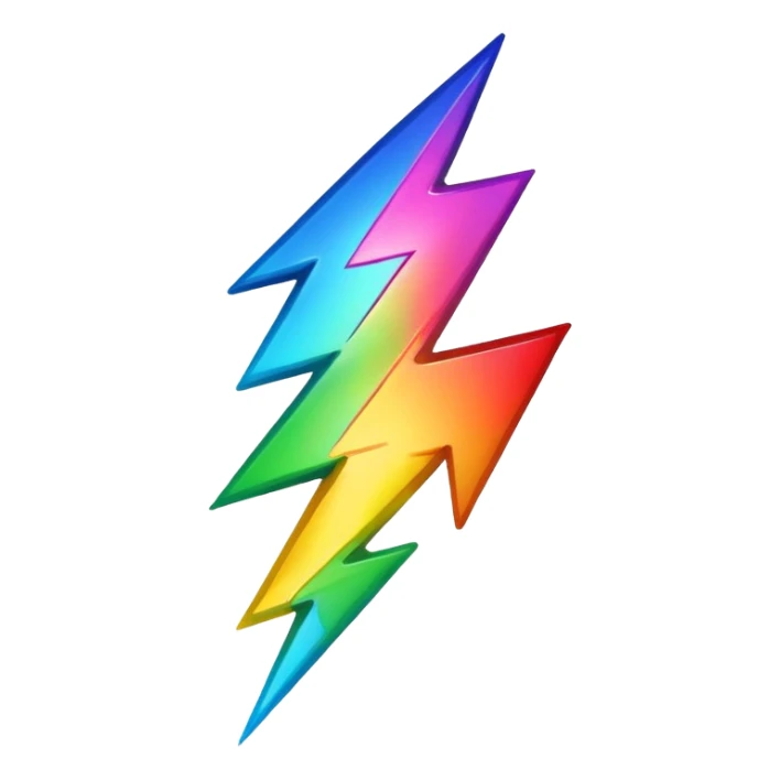 make an emoji that combines rainbow and alightning bolt sticker