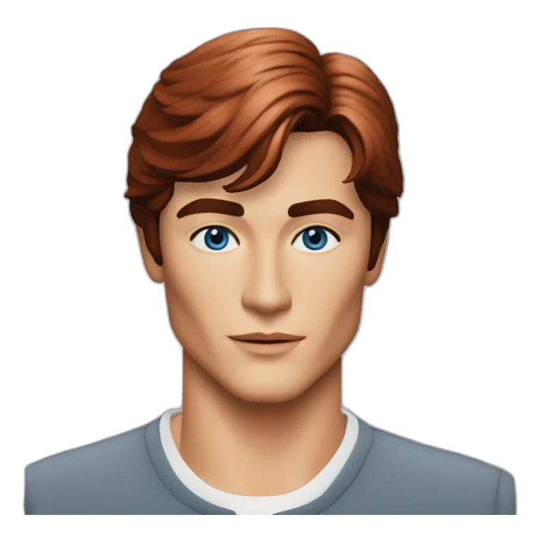 Alain Delon young programmer blue eyes short red hair sticker