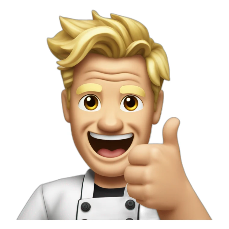 gordon ramsey giving thumbs up, photo realistic sticker