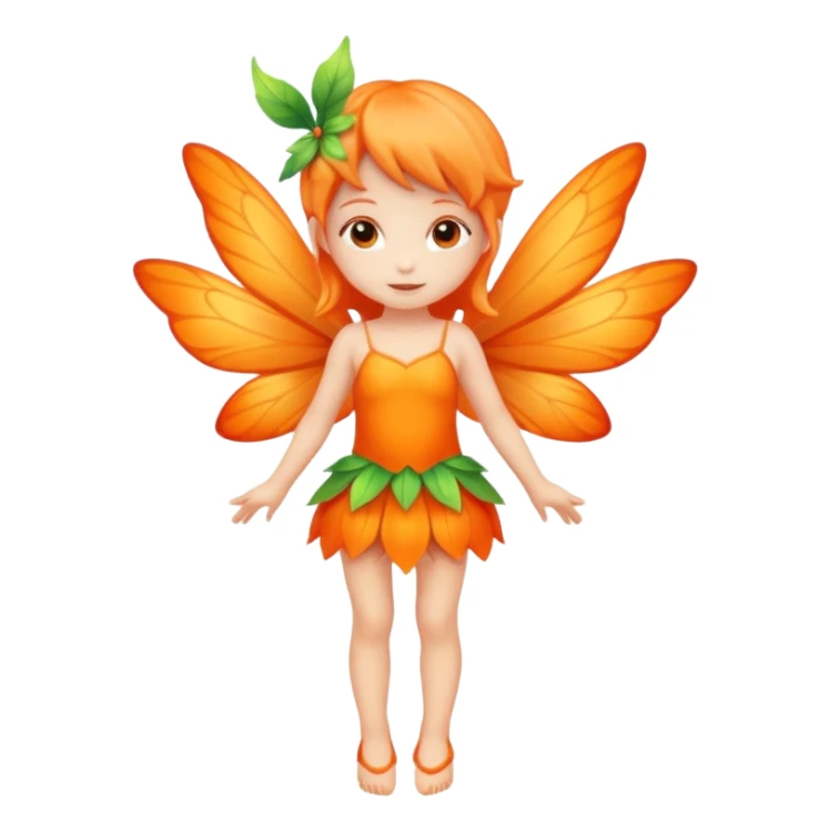 full body of little orange fairy sticker
