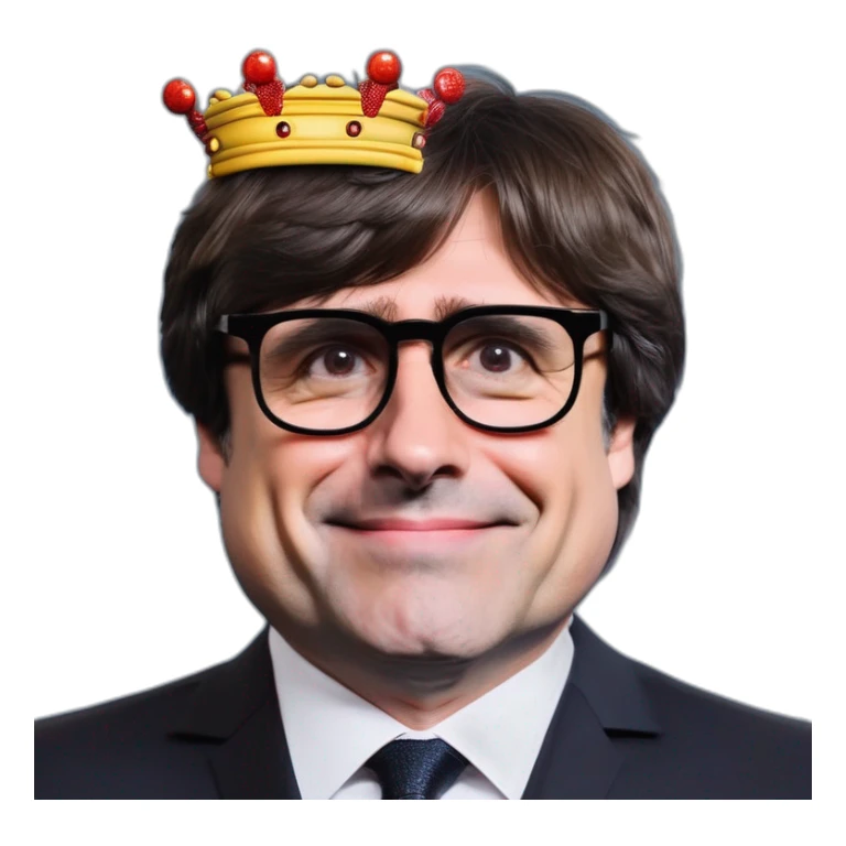Carles Puigdemont with crown sticker