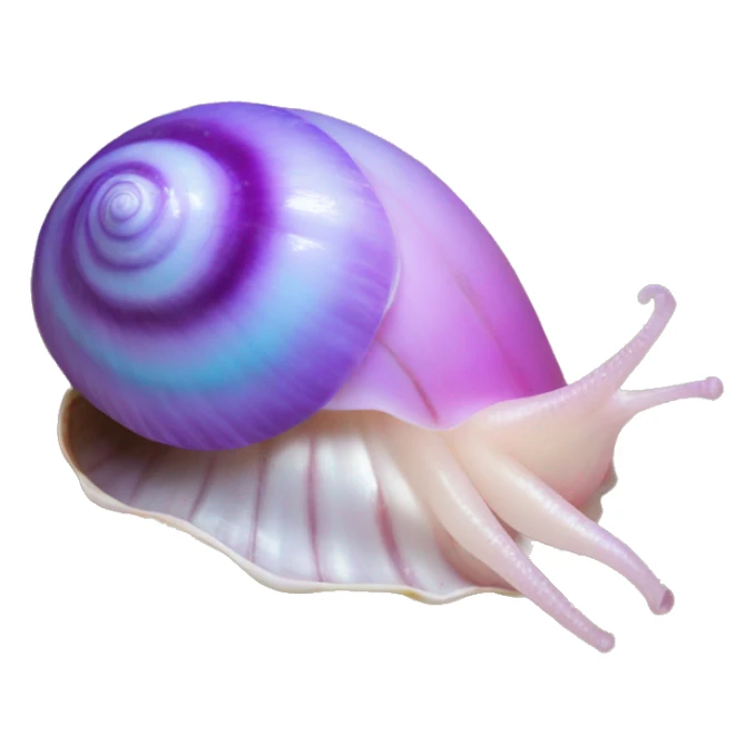 Purple pink blue green smiling hermit shell in its conal shell sticker