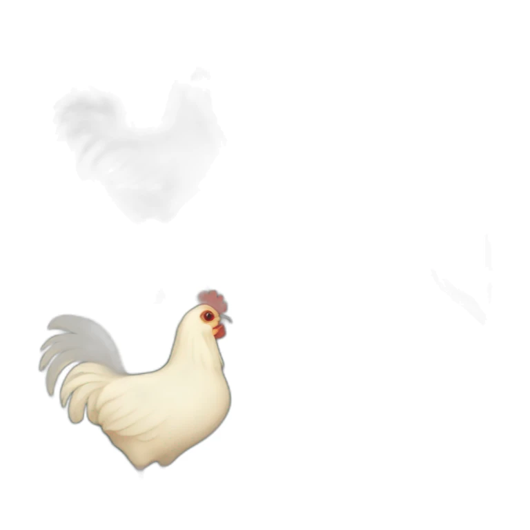 Poule qui porte un bouquet de penséeq sticker