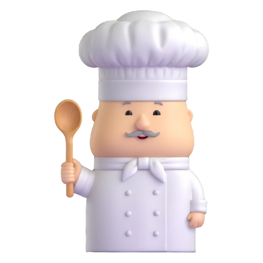 A traditional white chef's hat, tall and puffed, symbolizing culinary expertise sticker