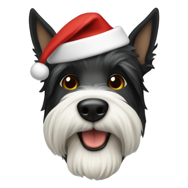 Scottish terrier male Santa hat sticker