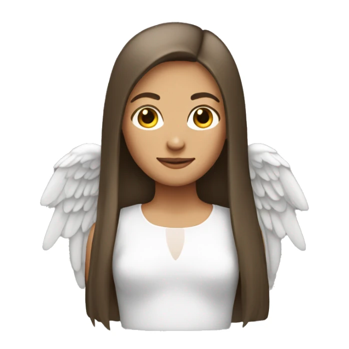Brunette girl angel with straight hair sticker