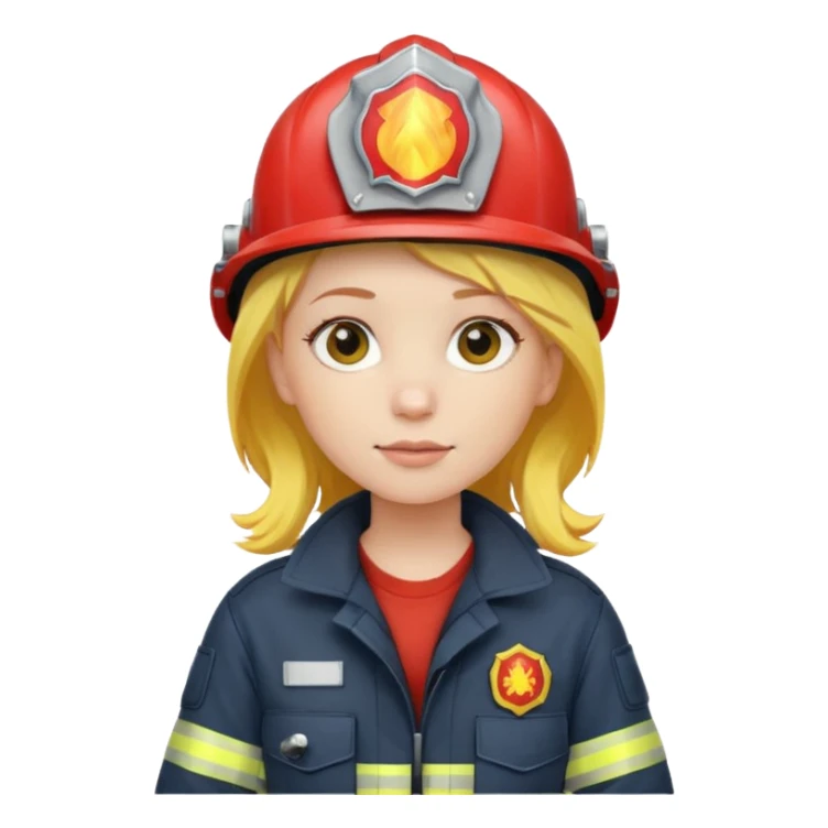 girl fireman with yellow hair sticker