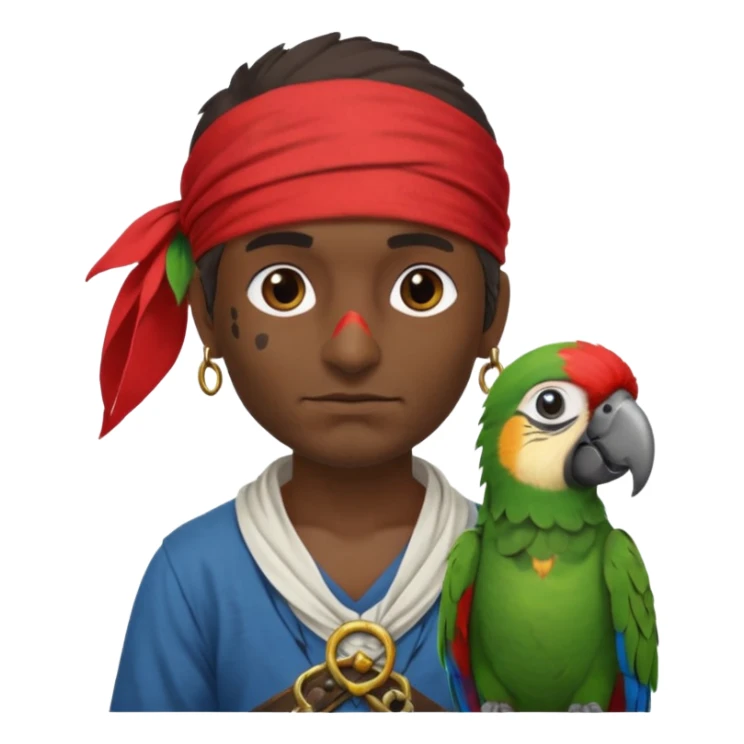pirate and parrot sticker