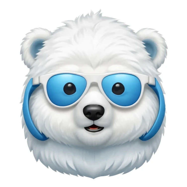 baby Polar bear with blue sun glasses sticker