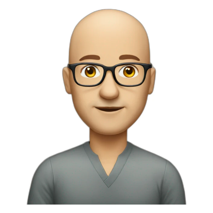 A bald English teacher with glassess sticker