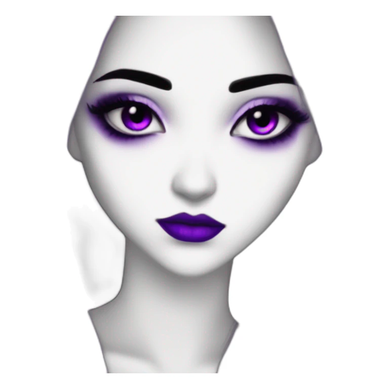 Elissabat -long-hair-dark-plumpurple-and-black-vampire-goth-makeup-pinkeyes-romanticgothcloses- sticker