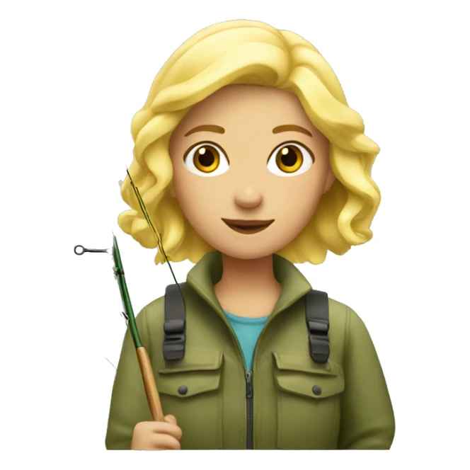 Fishing blonde girl sticker