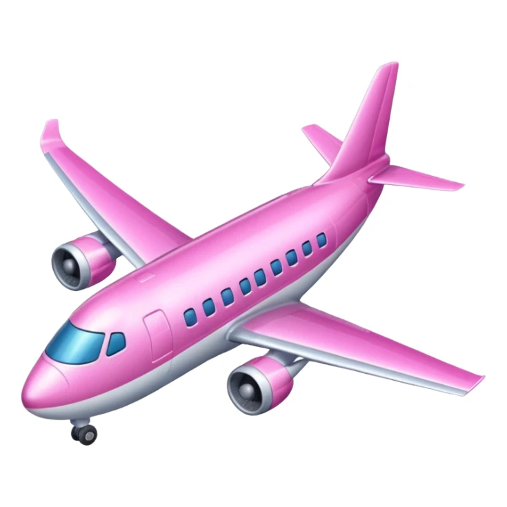 quiero crear un emoji 3d de un avion rosa sticker