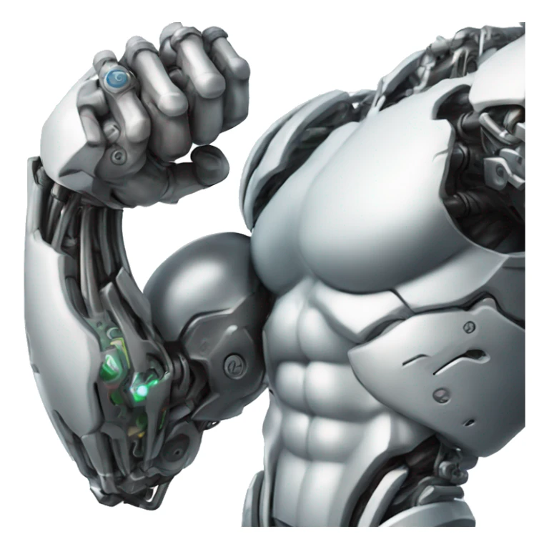 Cyborg arm only flexing bicep and shoulder with gears and shocks sticker
