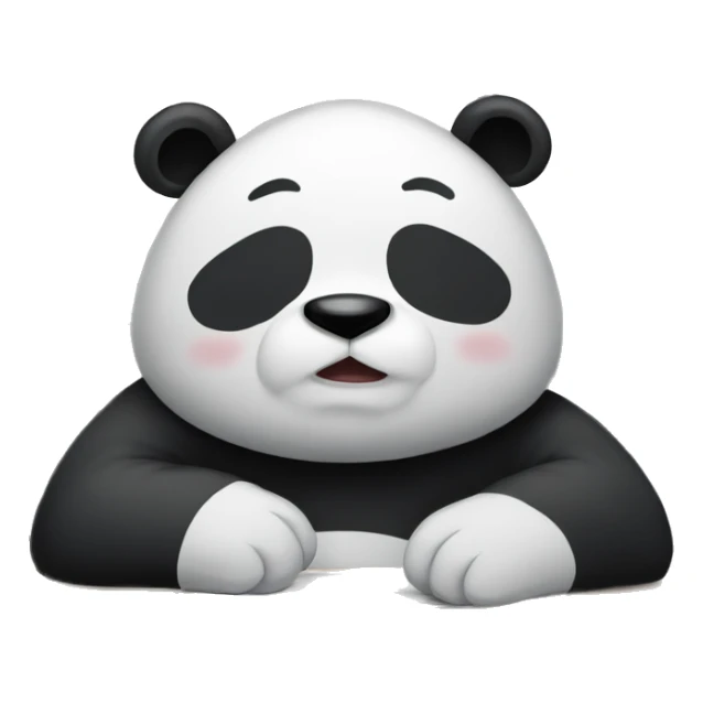 tired panda in the office after working day sticker