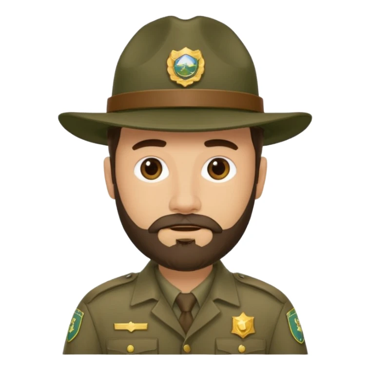 Male Park Ranger with beard  sticker
