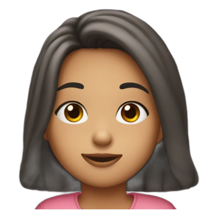 To girl having kisa sticker