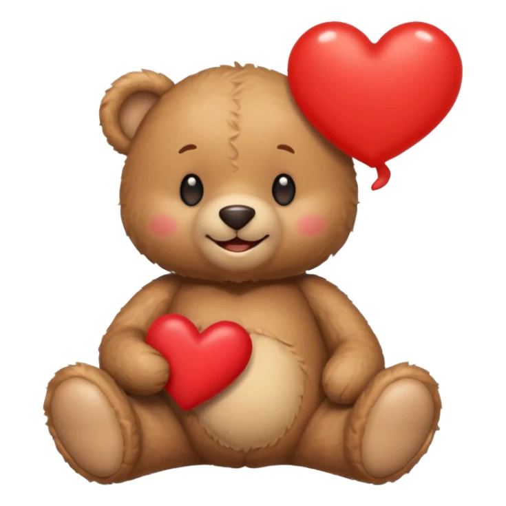 cute teddy bear holding a heart, smiling warmly, speech bubble with text 'so sweet of you' emoji style sticker