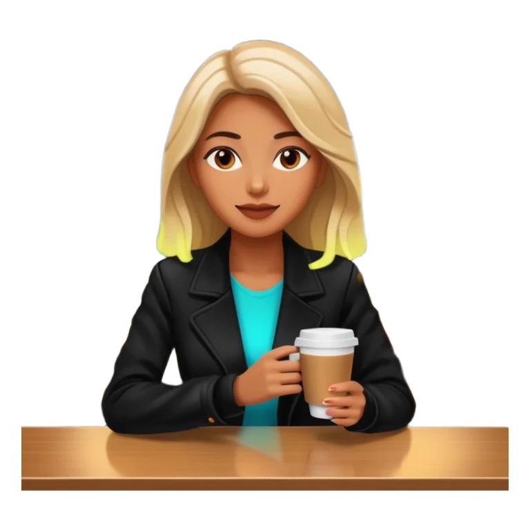 Woman with coffee , coffe shop with  neon glow, Midnight Wander. sticker