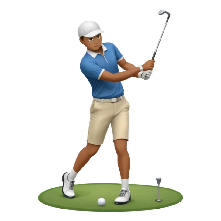 Animation of a golfer hitting a ball sticker