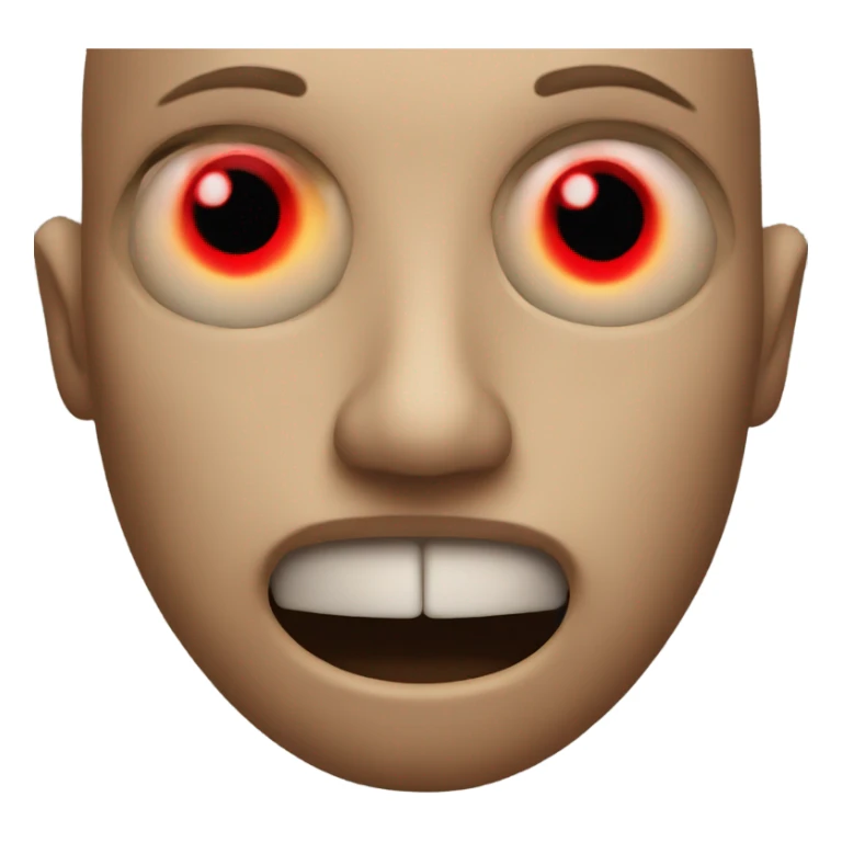 Emoji wit straight face and red eyes sticker