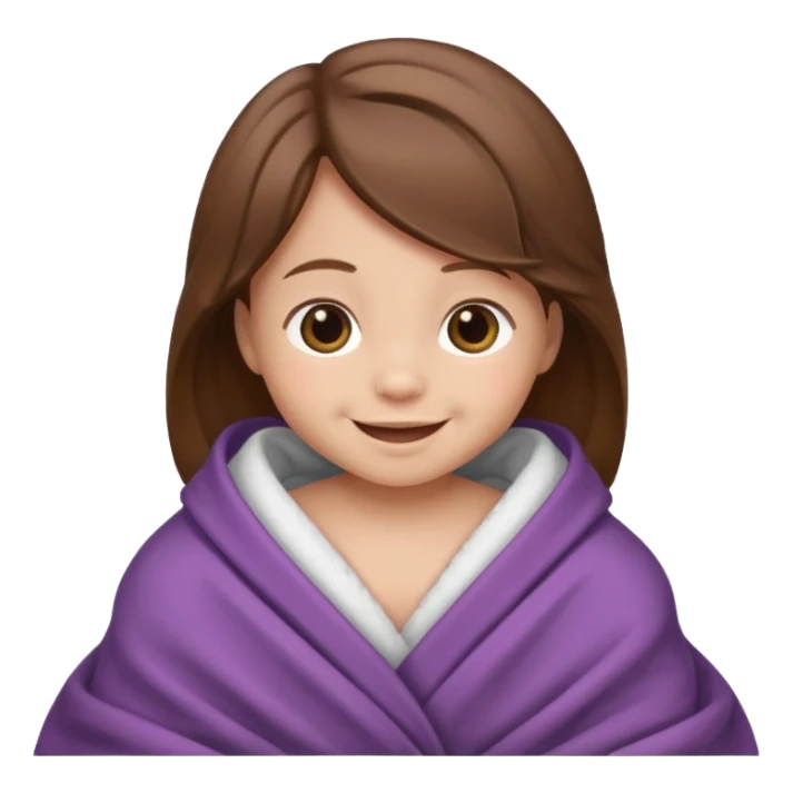 baby wrapped in blanket, redo same pictures but with brown hair sticker