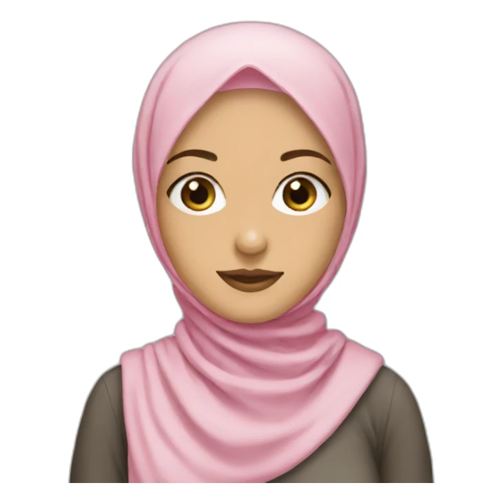 white muslim young woman pink hijab sticker
