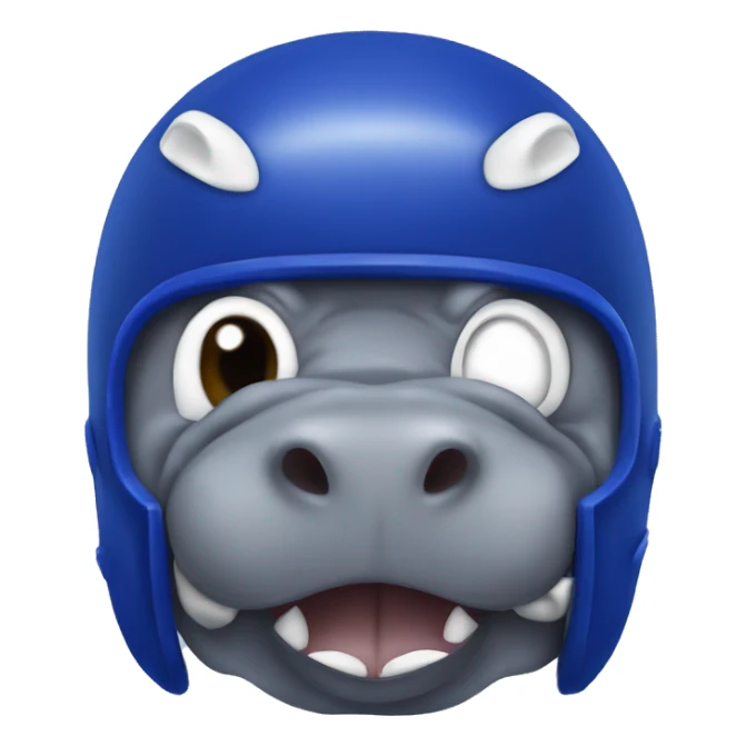 hippo with royal blue football helmet sticker