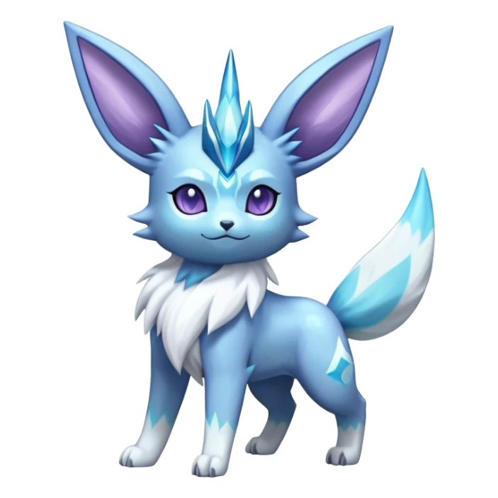Fluffy celestial Glaceon-Espeon-dialga-hybrid, full body sticker
