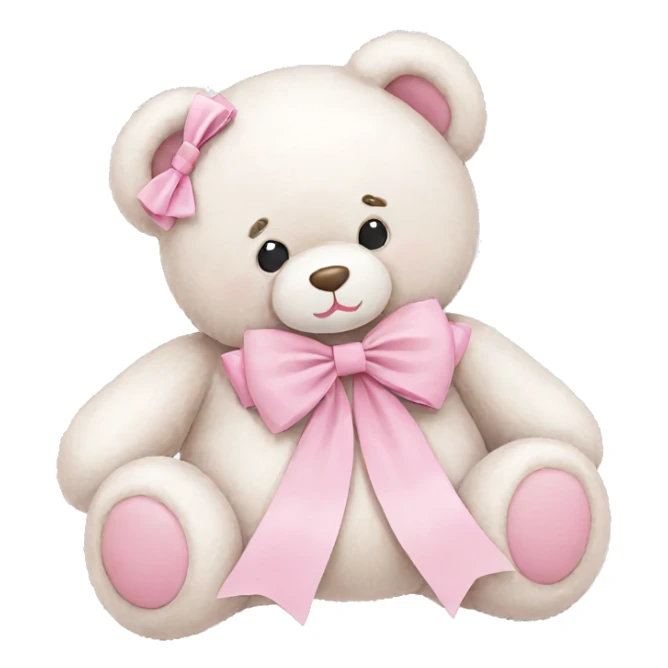 teddy bear with pink bow sticker