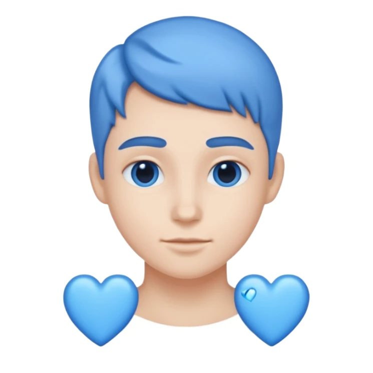 Head 🥰of love with blue hearts sticker