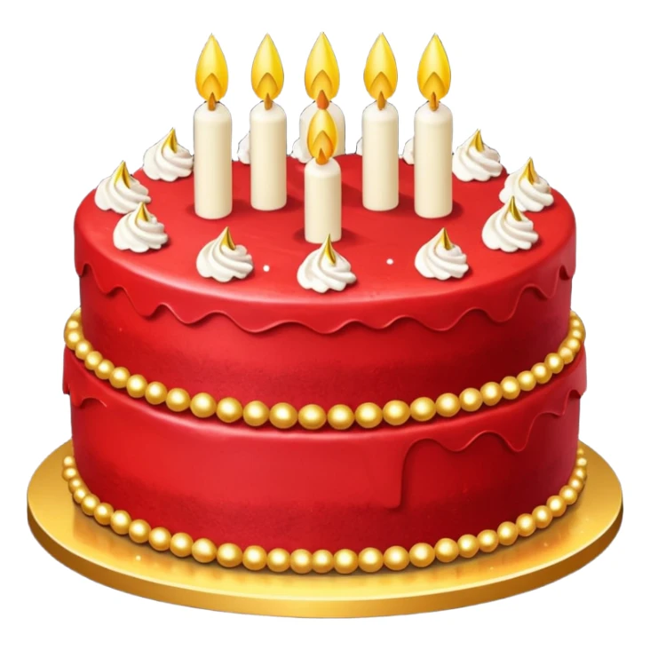 red cake with golden details and sparkles sticker