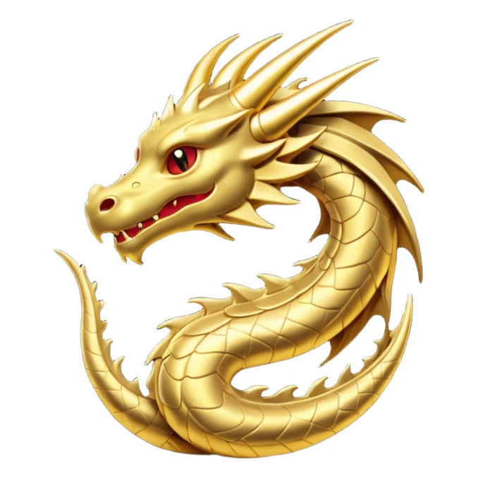iOS emoji, minimal dragon symbol, dark fantasy, line icon sticker