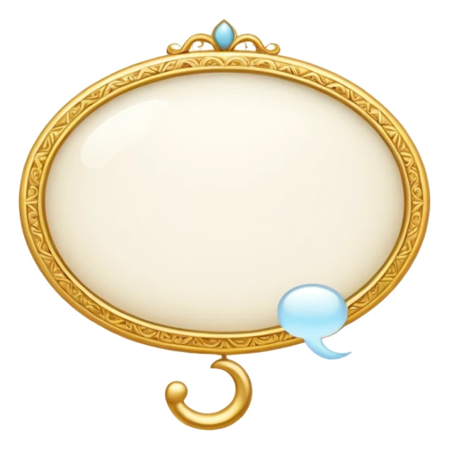 A white thought bubble with elegant golden details and accents sticker