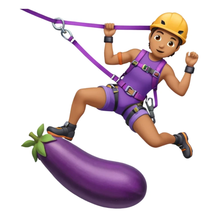 Rock climber Riding eggplant  sticker