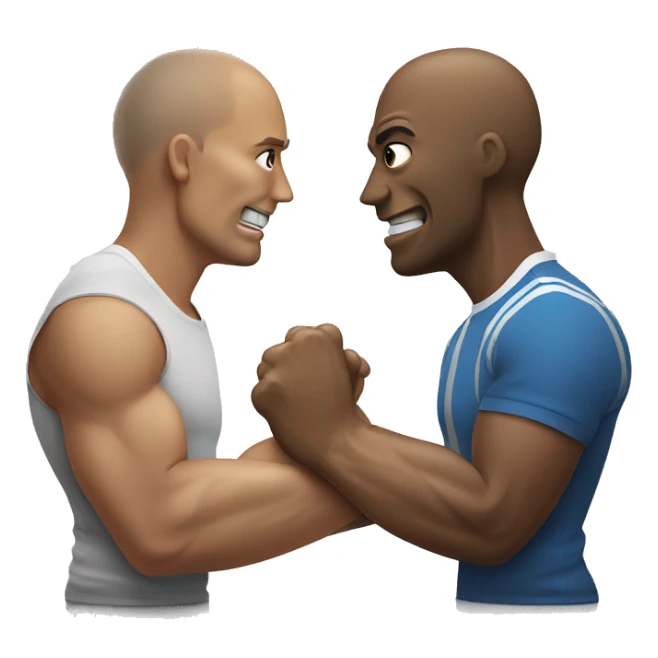 arm wrestling with tennis racket in other hand sticker