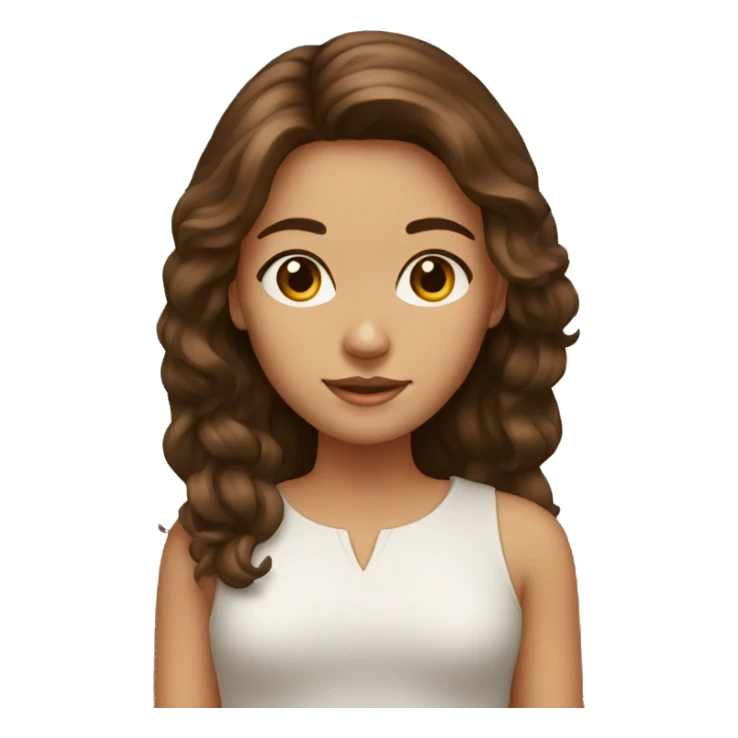 YOUNG LADY, LARGE BROWN HAIR sticker