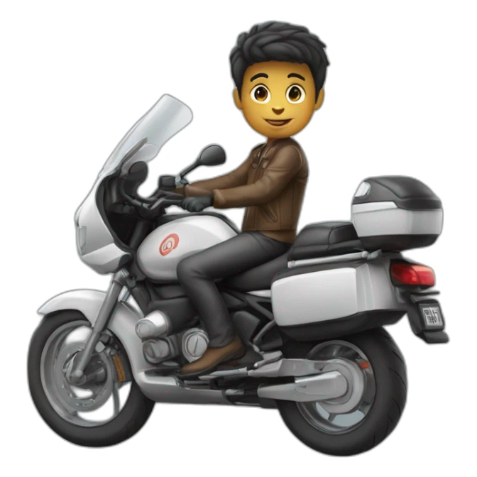 Un garçon en welling sur une moto sticker