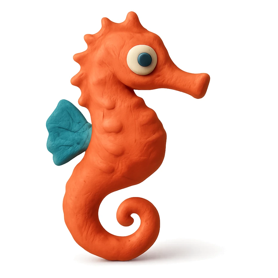 claymation style seahorse sticker