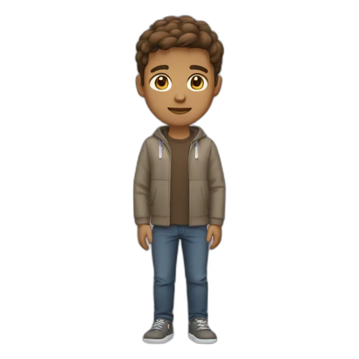 young man - tan skin - light beard - short brown hair - with laptop sticker