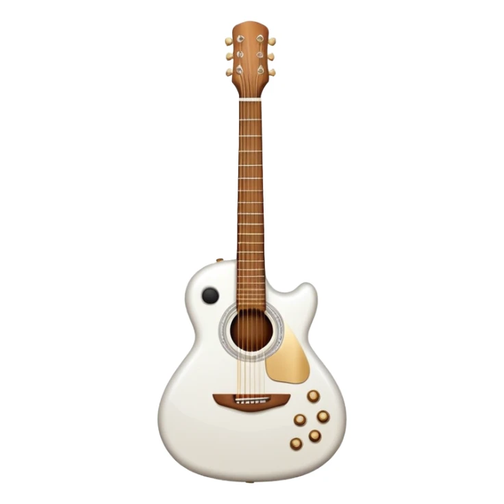 Create a new modern advanced full pure milk white guitar sticker