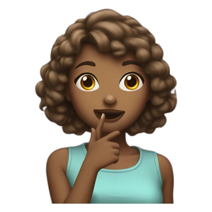 Girl flying kiss sticker