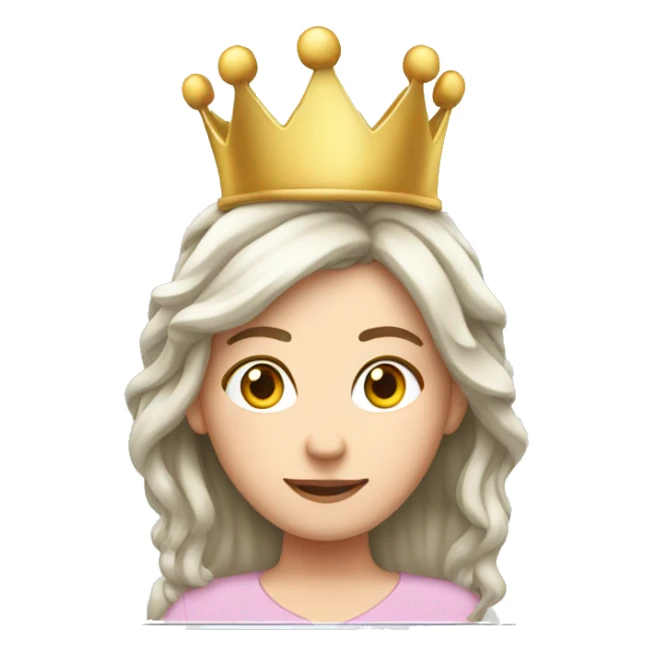 White girl on laptop with a crown on her head sticker